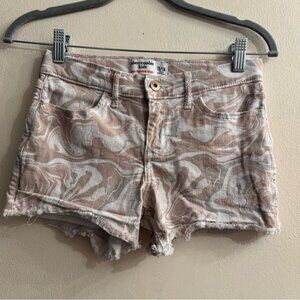 Abercrombie Kids Youth Girls Pink and Grey Swirl Patterned High Rise Midi Short
